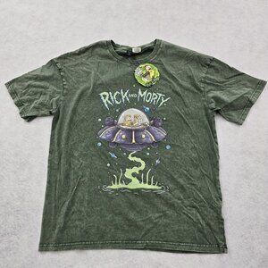 NWT Rick and Morty T-Shirt Romwe Adult Swim Graphic Tee Size Medium Green